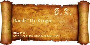 Baráth Kinga névjegykártya